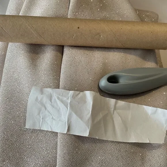 Vintage Betsy & Adam Evening Gown sz. 4 Formal Sheath Cowl Neck Tan Glitter USA - Picture 13 of 14